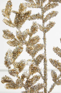 32” Acanthus Leaves Platinum Christmas Spray