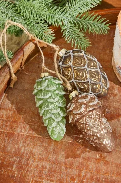 10" Acorn & Pinecone Glass Ornament