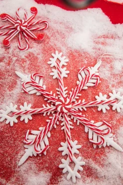 12" Acrylic Peppermint Snowflake Large Ornament