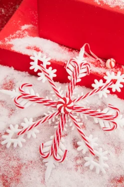 12" Acrylic Peppermint Snowflake Large Ornament