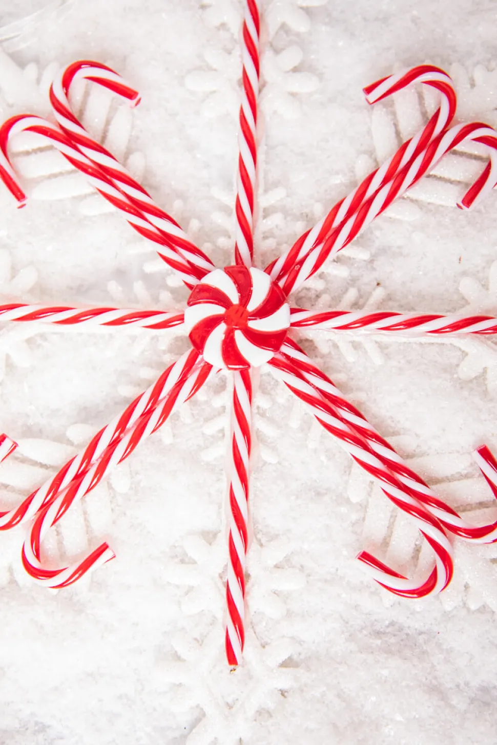 12" Acrylic Peppermint Snowflake Large Ornament