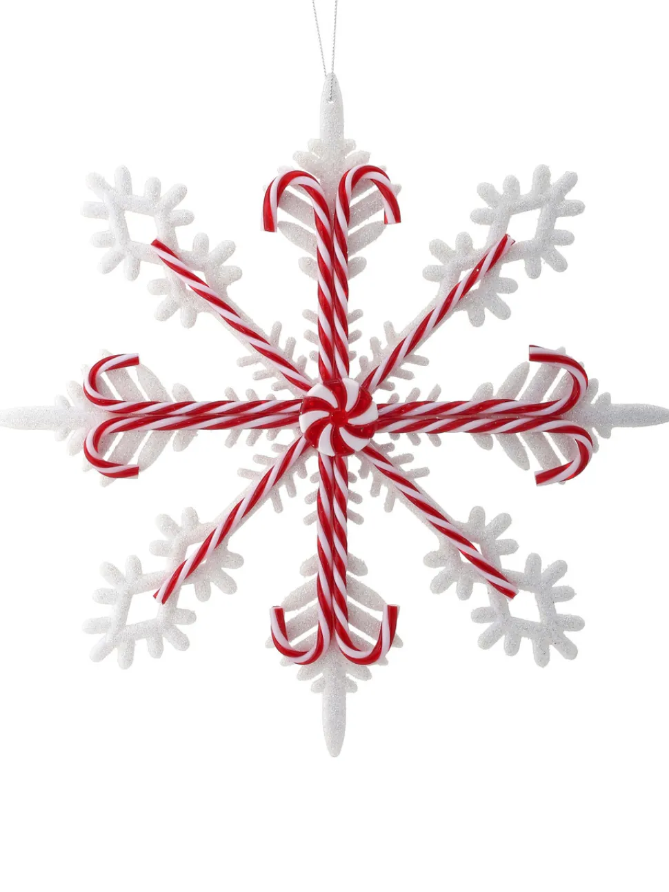 12" Acrylic Peppermint Snowflake Large Ornament