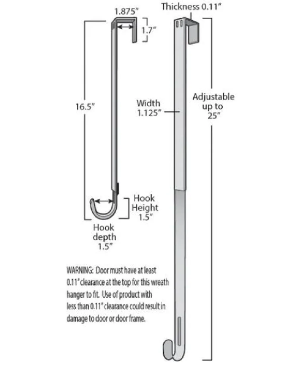 Adjustable Wreath Hanger - Brass
