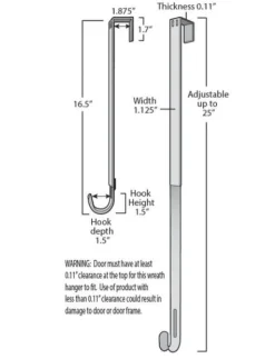 Adjustable Wreath Hanger - Nickel
