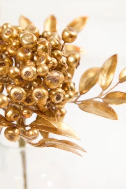 14" Antique Gold Metallic Berry Bunch