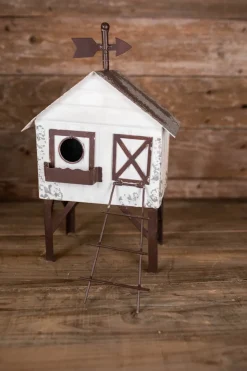 16" Antique Metal Birdhouse