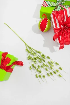 33” Apple Green Glitter Berry Spray