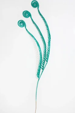 50" Aqua Glitter Curly Spray