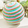 5" Aqua & Pink Twirl Ball Ornament