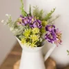 10” Aster Daisy Floral in White Pitcher Accent - Purple