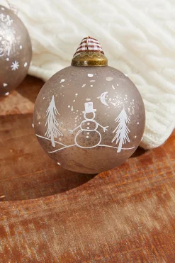 3" Ball Text Glass Ornament