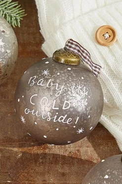 3" Ball Text Glass Ornament