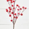 26” Beaded Crabapple Spray - Red