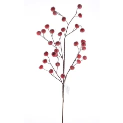 26” Beaded Crabapple Spray - Red