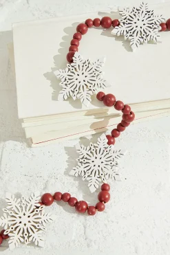 48" Beaded Snowflake Garland