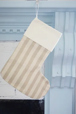 Beige Stocking with Brown Stripes