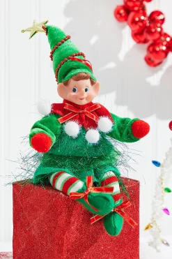 11" Bendable Elf with Pom Pom Ornament