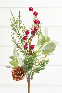 18" Berry and Holly Pine Pick