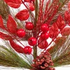 30" Berry Pinecone Cedar Spray - Red