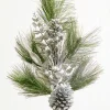 30" Berry Pinecone Cedar Spray - Silver