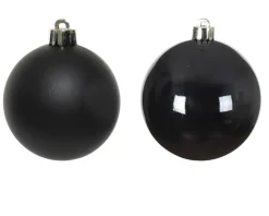 Black Assorted 8cm Shatterproof - Set of 6