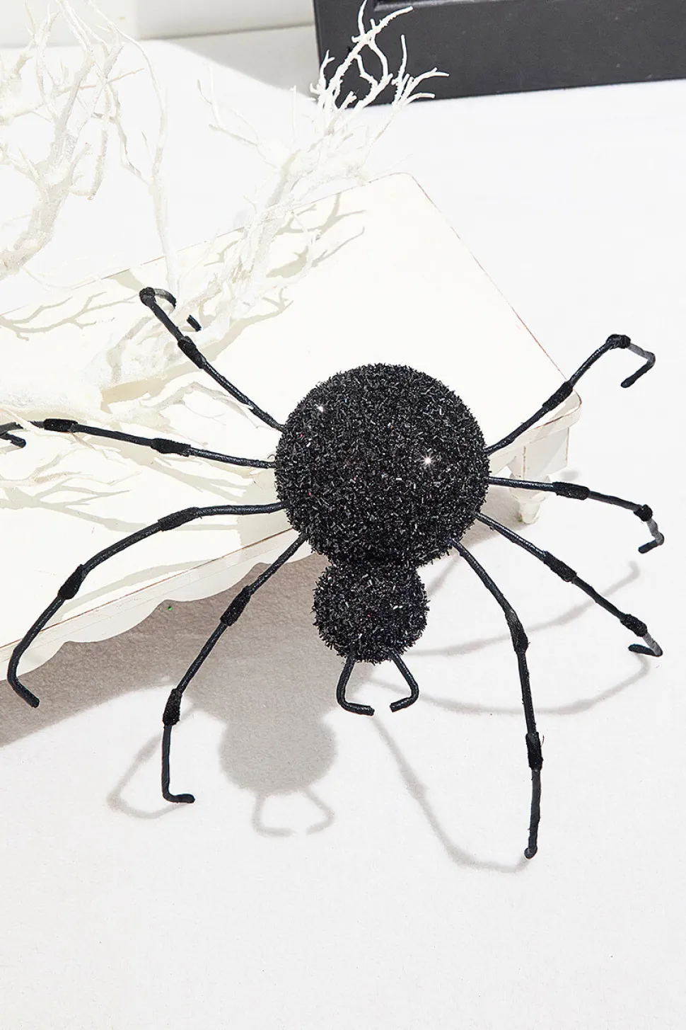 16" Black Frizzy Spider