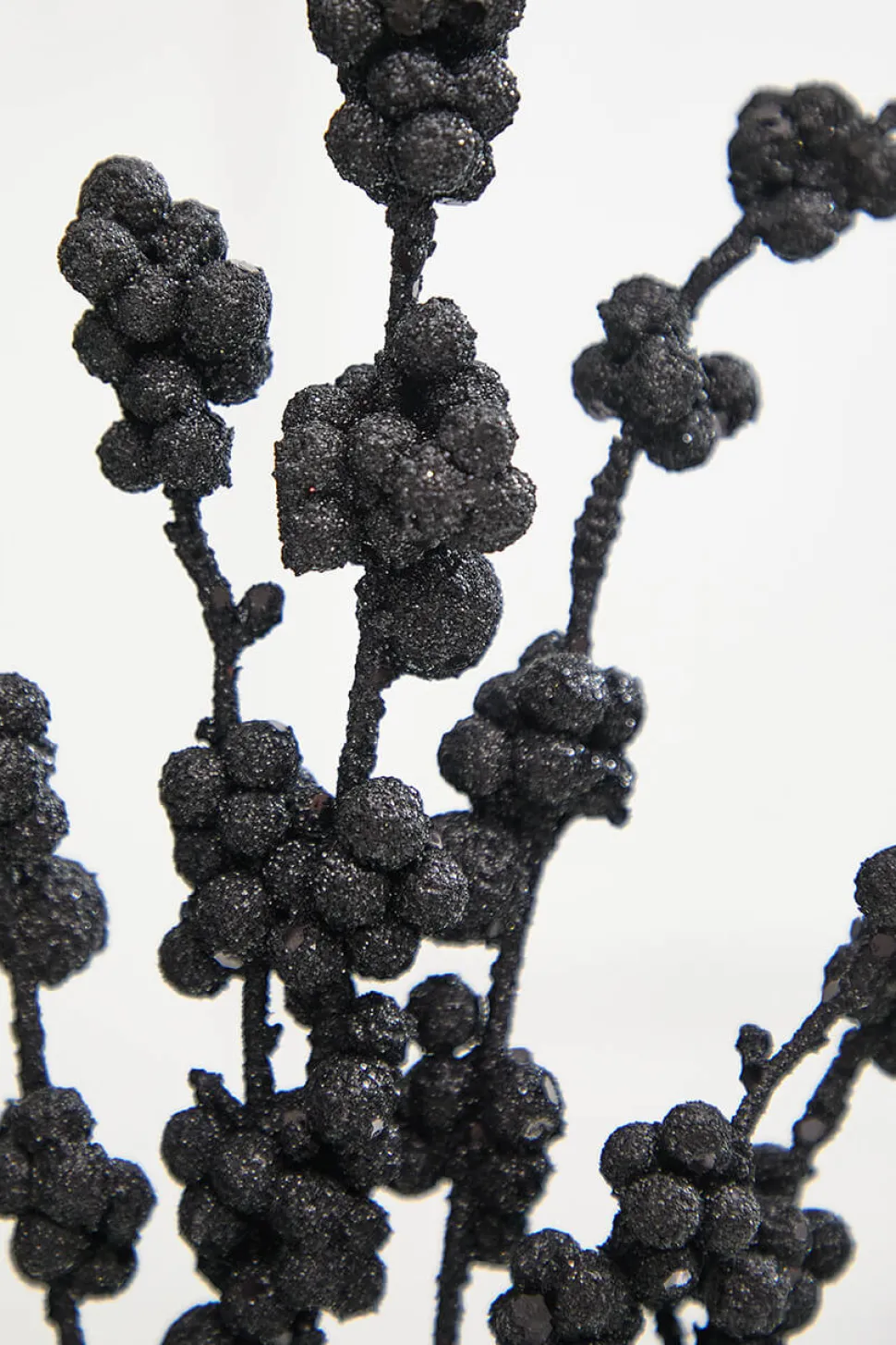 26" Black Glitter Berries Spray