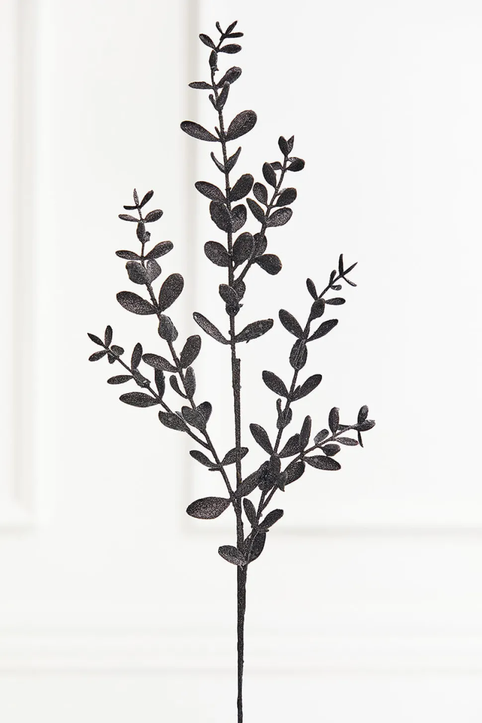 30" Black Glitter Eucalyptus Spray