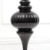 10" Black Metallic Finial Ornament