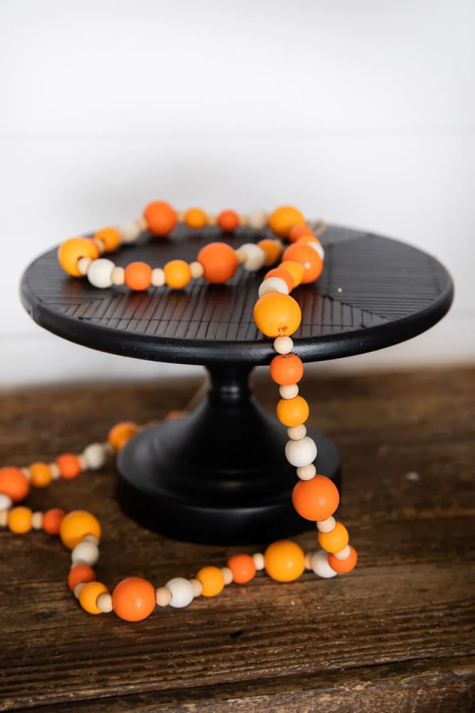 Black Wood & Metal Cake Stand - Set of 2