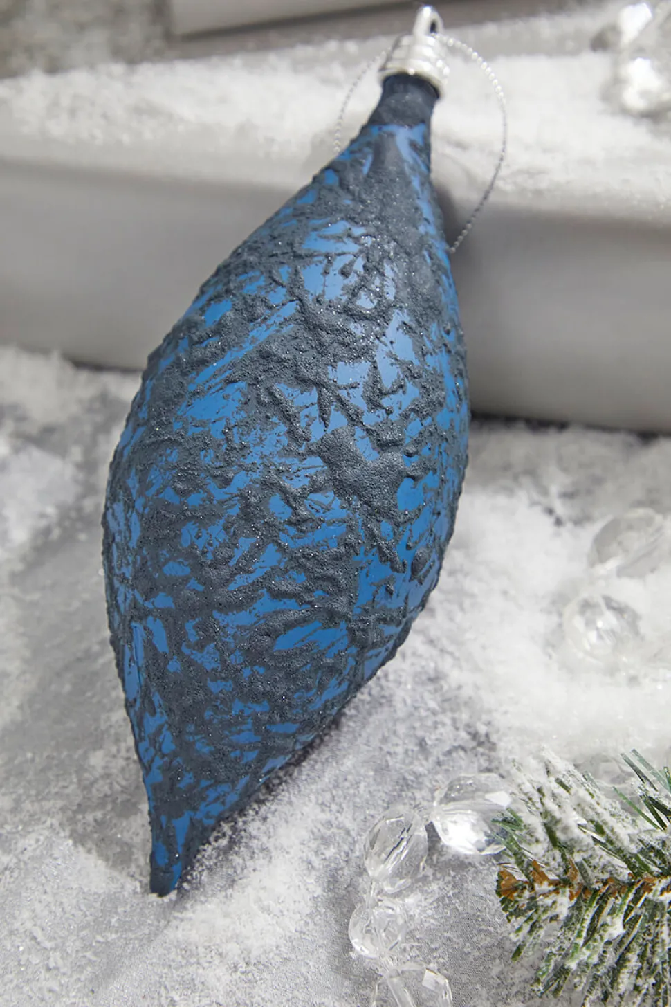 7" Blue Drop Ornament