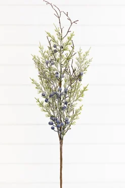 33" Blue Frosted Juniper Spray