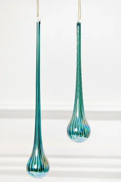 9" - 12" Blue Glass Drop Ornament