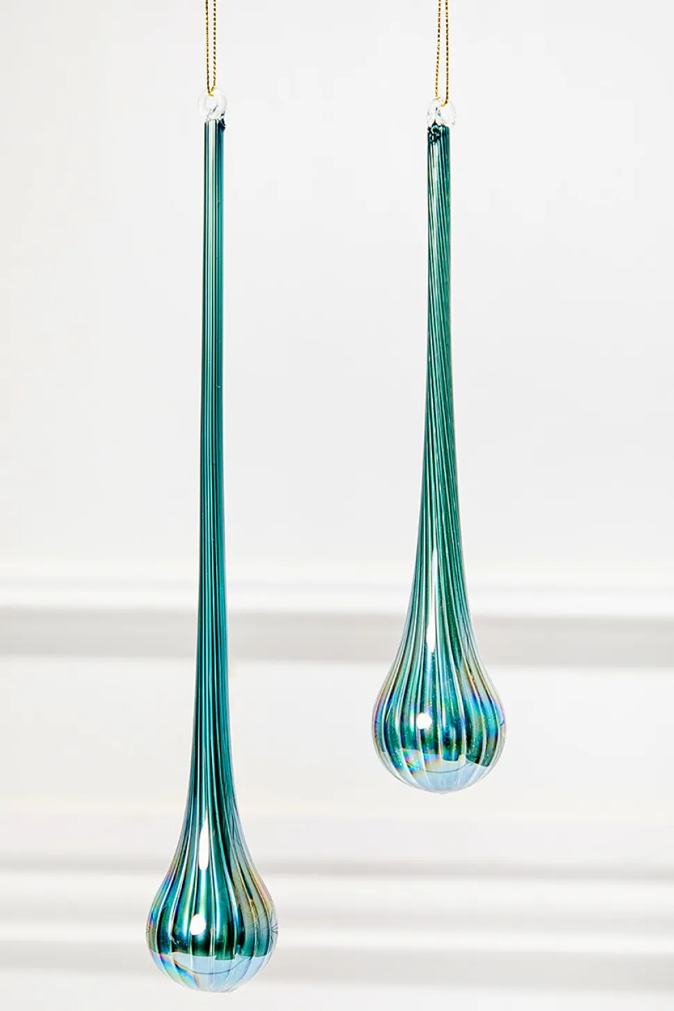 9" - 12" Blue Glass Drop Ornament