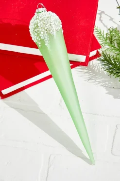 12" Blue/Green/Red Large Drop Glass Ornament