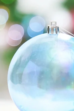 4" Blue Iridescent Ball Ornament
