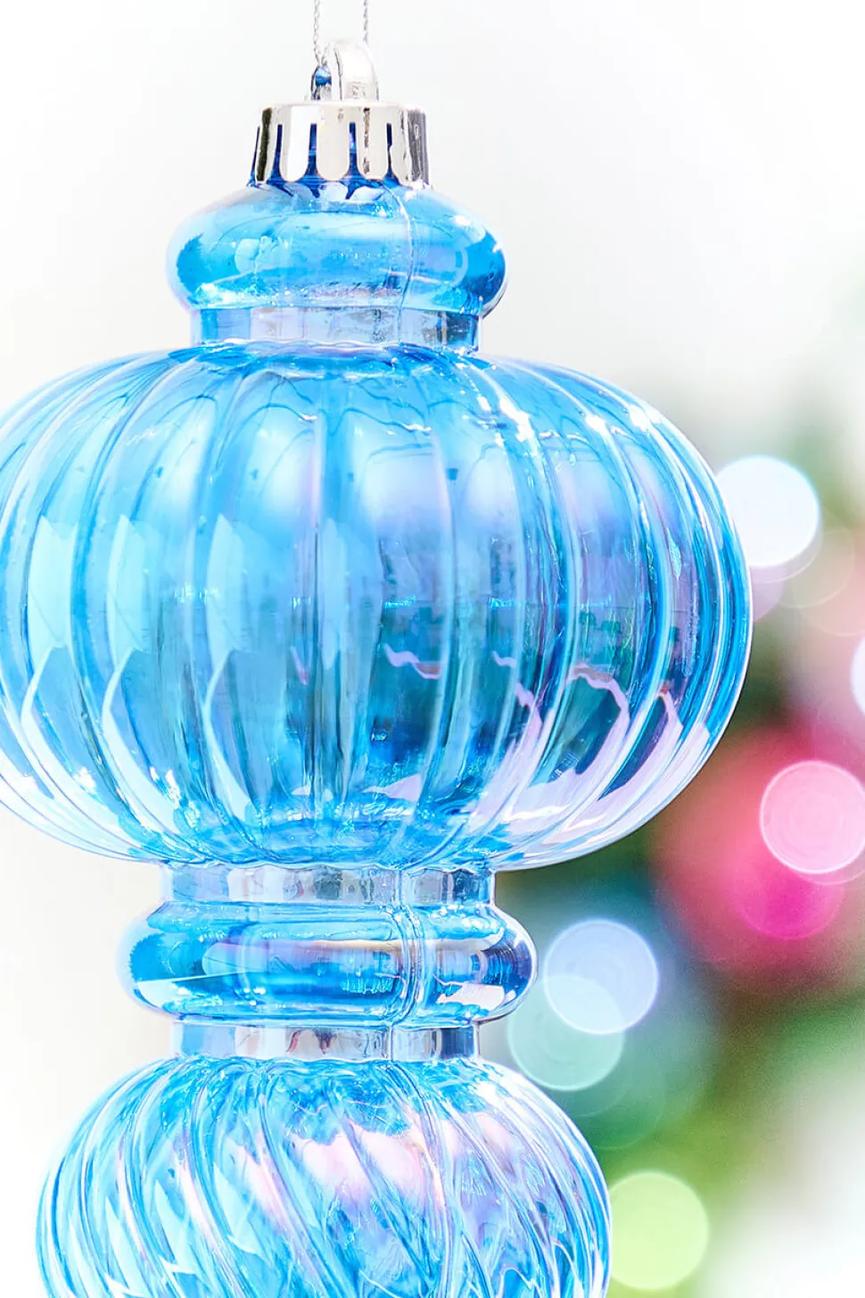 10" Blue Iridescent Chandelier Ornament