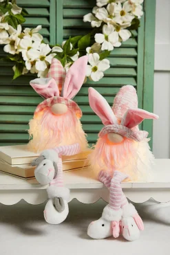20” B/O Lighted Easter Bunny Gnome Shelf Sitter