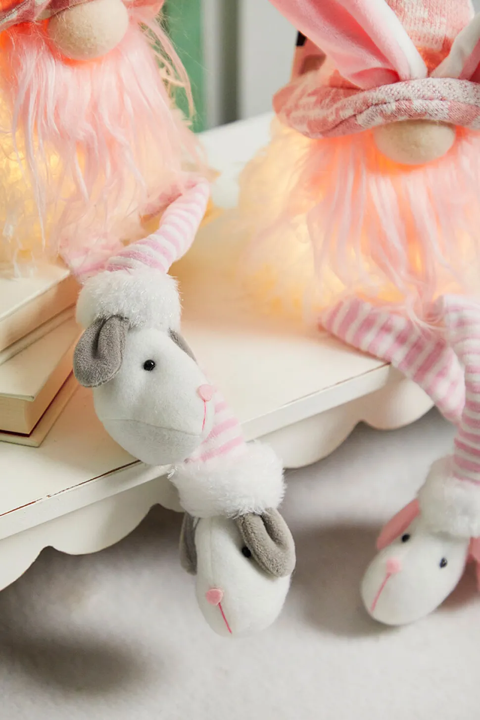 20” B/O Lighted Easter Bunny Gnome Shelf Sitter