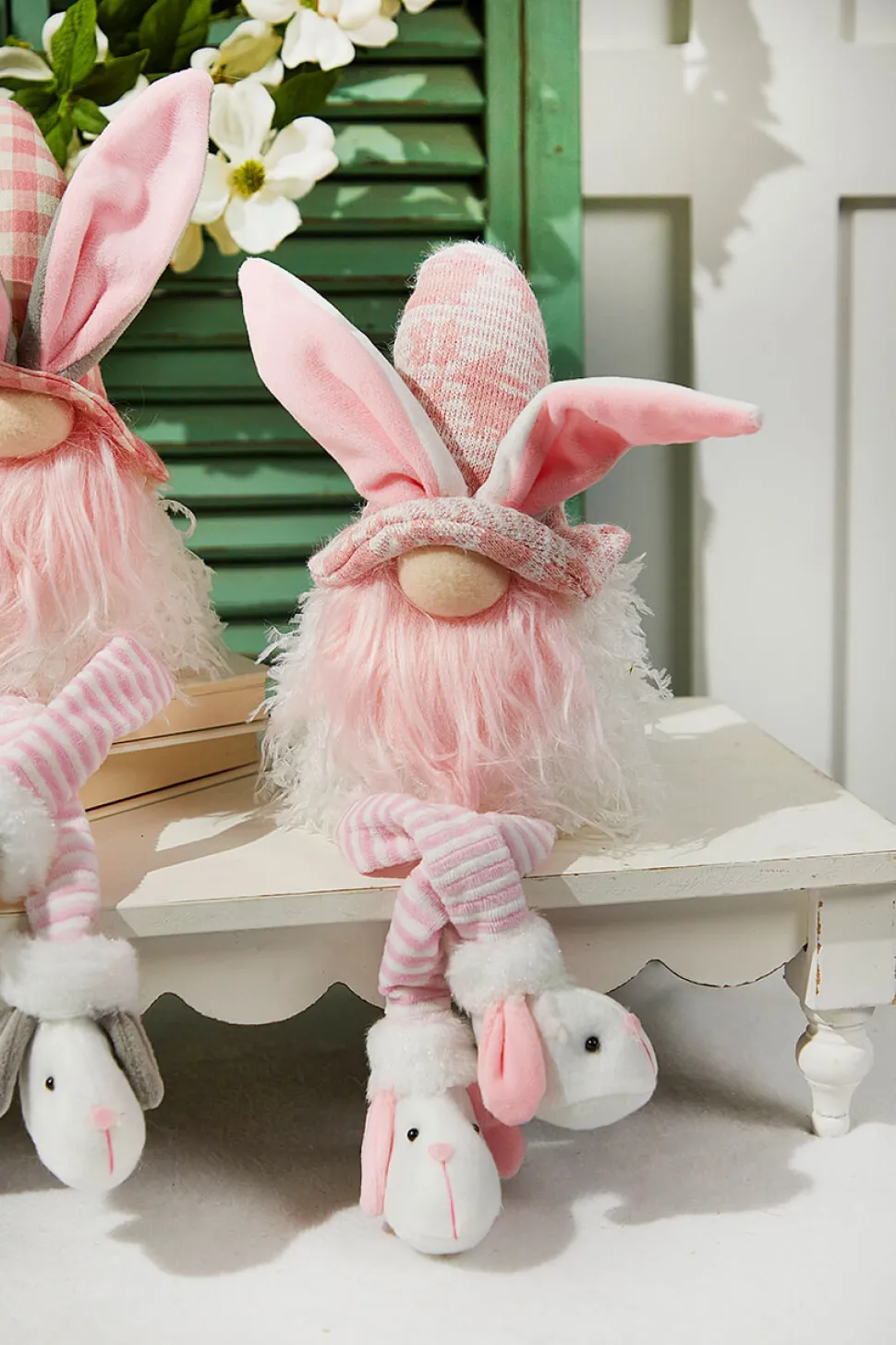 20” B/O Lighted Easter Bunny Gnome Shelf Sitter