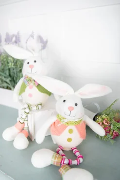 16” B/O Lighted Fabric Easter Bunny Shelf Sitter