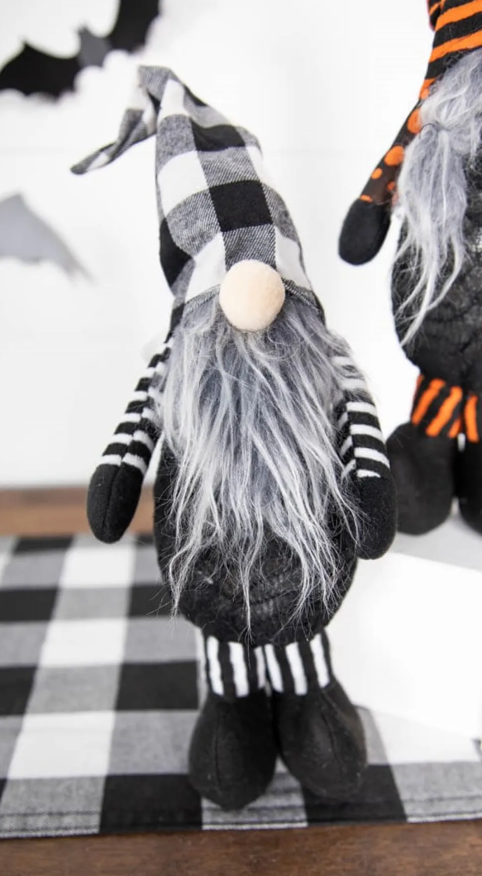 16” B/O Lighted Fabric Standing Halloween Gnome