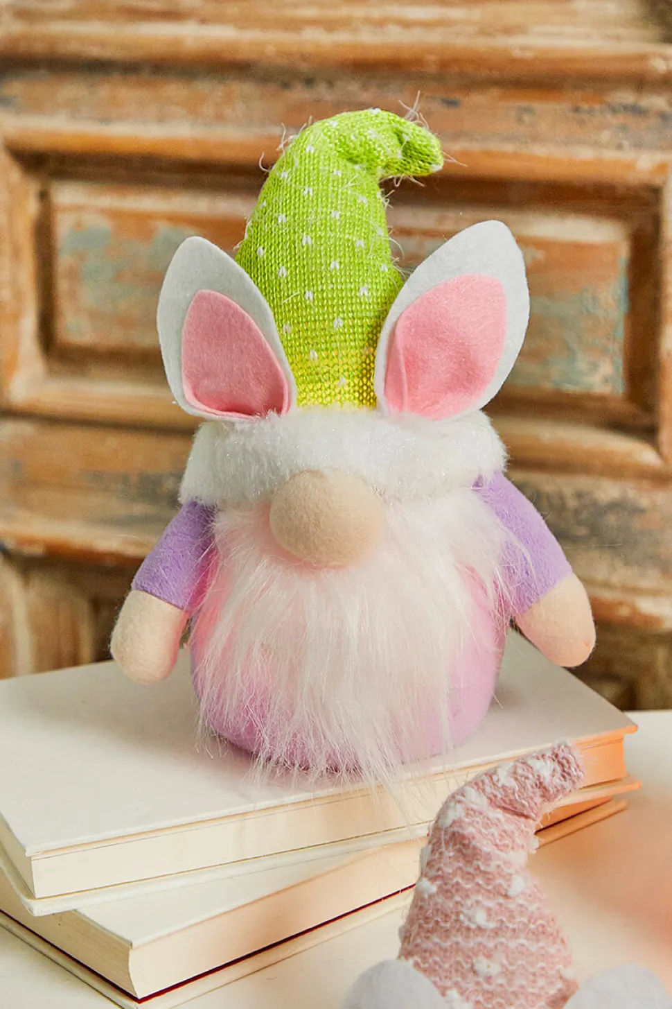10.2” B/O Lighted Plush Easter Bunny Gnome Figurine