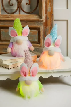 10.2” B/O Lighted Plush Easter Bunny Gnome Figurine