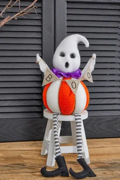 21” Boo Ghost Pumpkin Decor