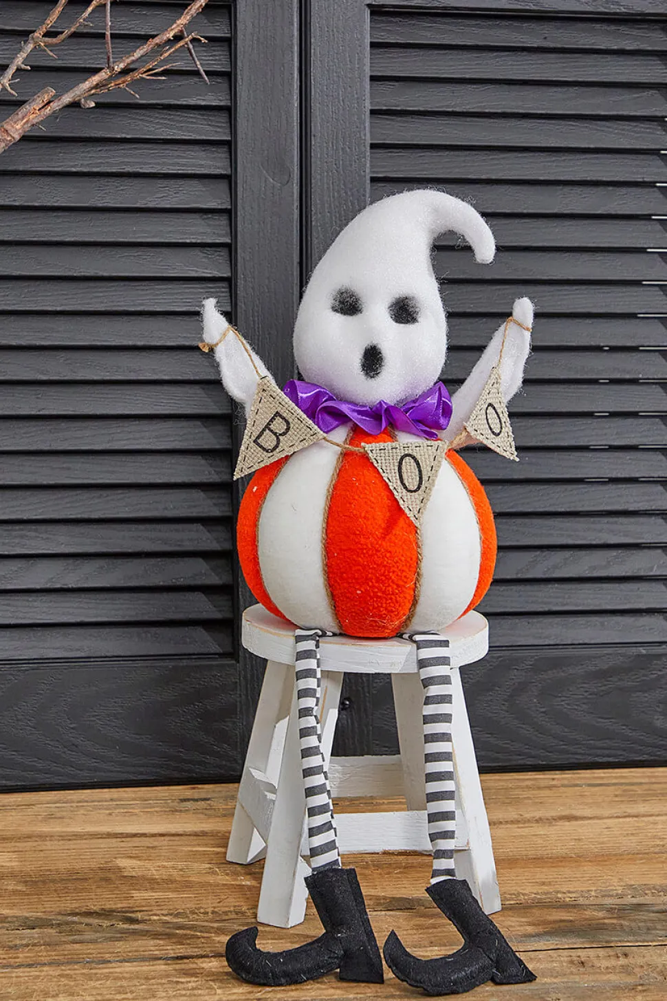 21” Boo Ghost Pumpkin Decor