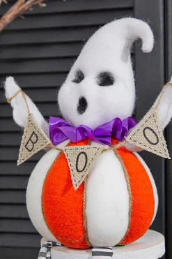 21” Boo Ghost Pumpkin Decor