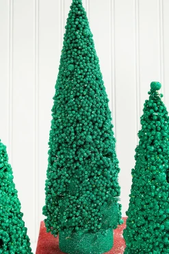 Bottle Brush Trees - Set of 3 - Green