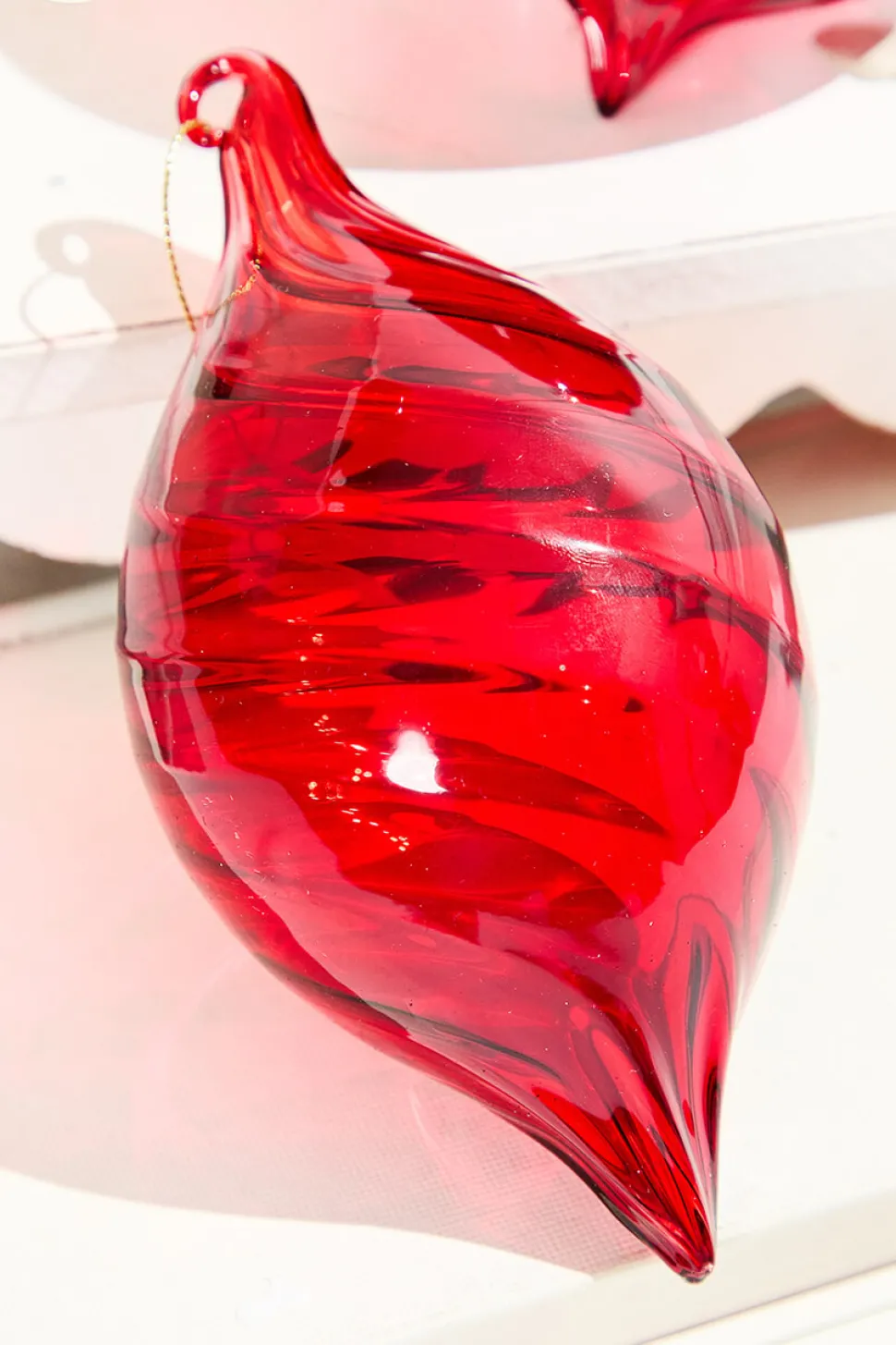 5"-6" Bright Red Glass Ornament
