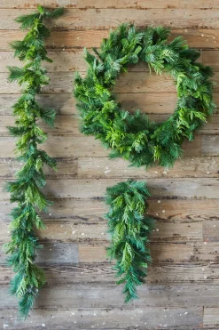 36" Bristle Pine With Natural Touch Evergreen Wreath